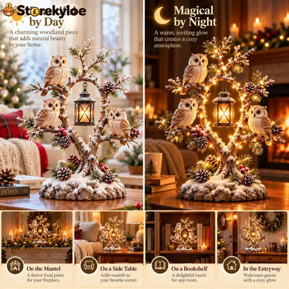 🔥 LAST DAY 50% OFF 🔥🦉✨ Guardians of the Winter Night, Glowing Owl Woodland Lantern