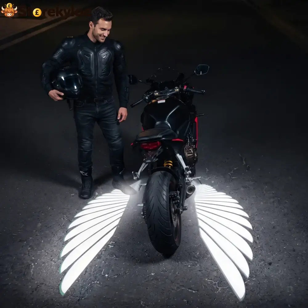 🔥 LAST DAY 50% OFF 🏍️ IP67 Waterproof & Dustproof Angel Wing Motorcycle LED Projector Lights (1 Pair)