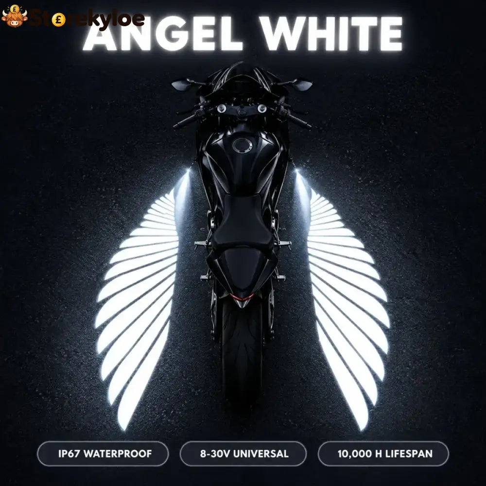🔥 LAST DAY 50% OFF 🏍️ IP67 Waterproof & Dustproof Angel Wing Motorcycle LED Projector Lights (1 Pair) - Angel White