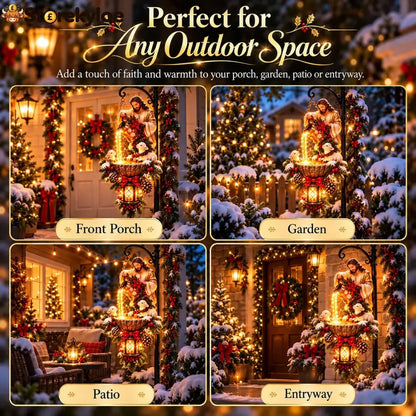🔥last Day 50% Off-✝️✨ Jesus Blessing Hanging Fountain – Lighted Christian Christmas Garden Decor