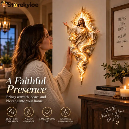 🔥Last Day 50% OFF - ✝️ Light of the World Jesus Wall Sculpture – A Radiant Symbol of Faith for the Home