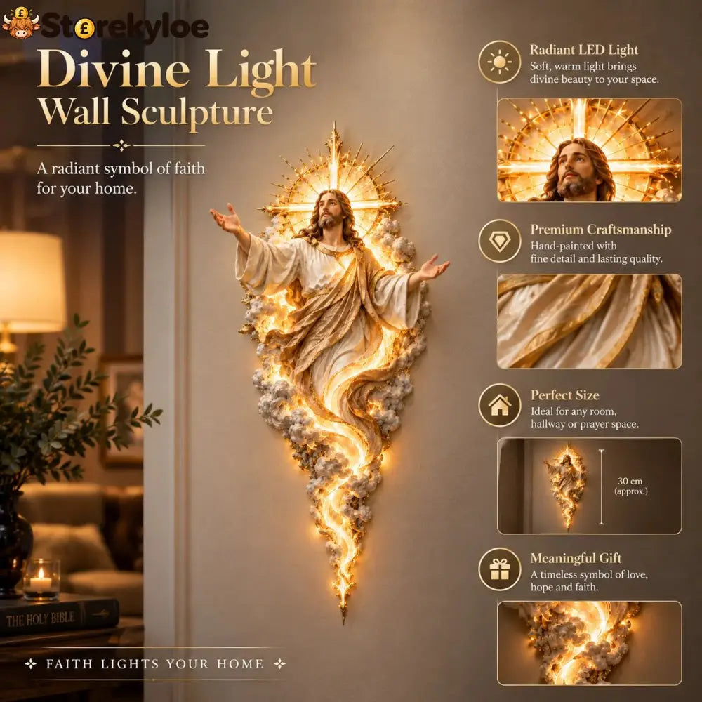 🔥Last Day 50% OFF - ✝️ Light of the World Jesus Wall Sculpture – A Radiant Symbol of Faith for the Home