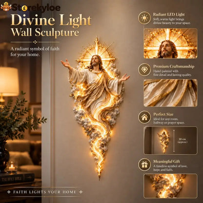 🔥Last Day 50% OFF - ✝️ Light of the World Jesus Wall Sculpture – A Radiant Symbol of Faith for the Home