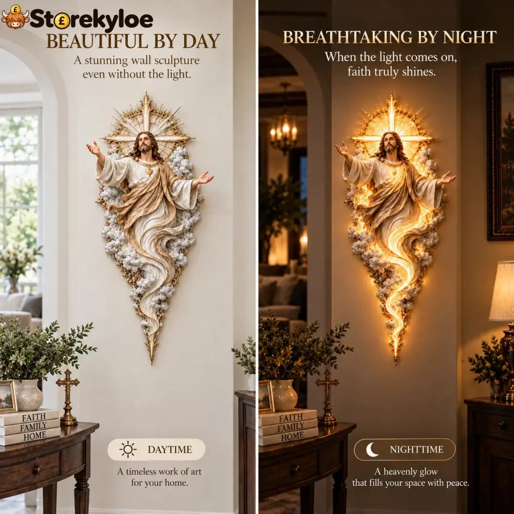 🔥Last Day 50% OFF - ✝️ Light of the World Jesus Wall Sculpture – A Radiant Symbol of Faith for the Home