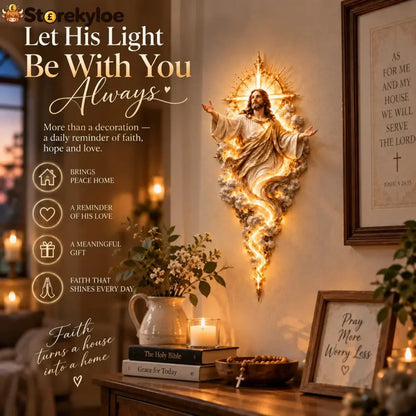 🔥Last Day 50% OFF - ✝️ Light of the World Jesus Wall Sculpture – A Radiant Symbol of Faith for the Home