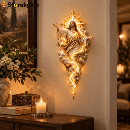 🔥Last Day 50% OFF - ✝️ Light of the World Jesus Wall Sculpture – A Radiant Symbol of Faith for the Home