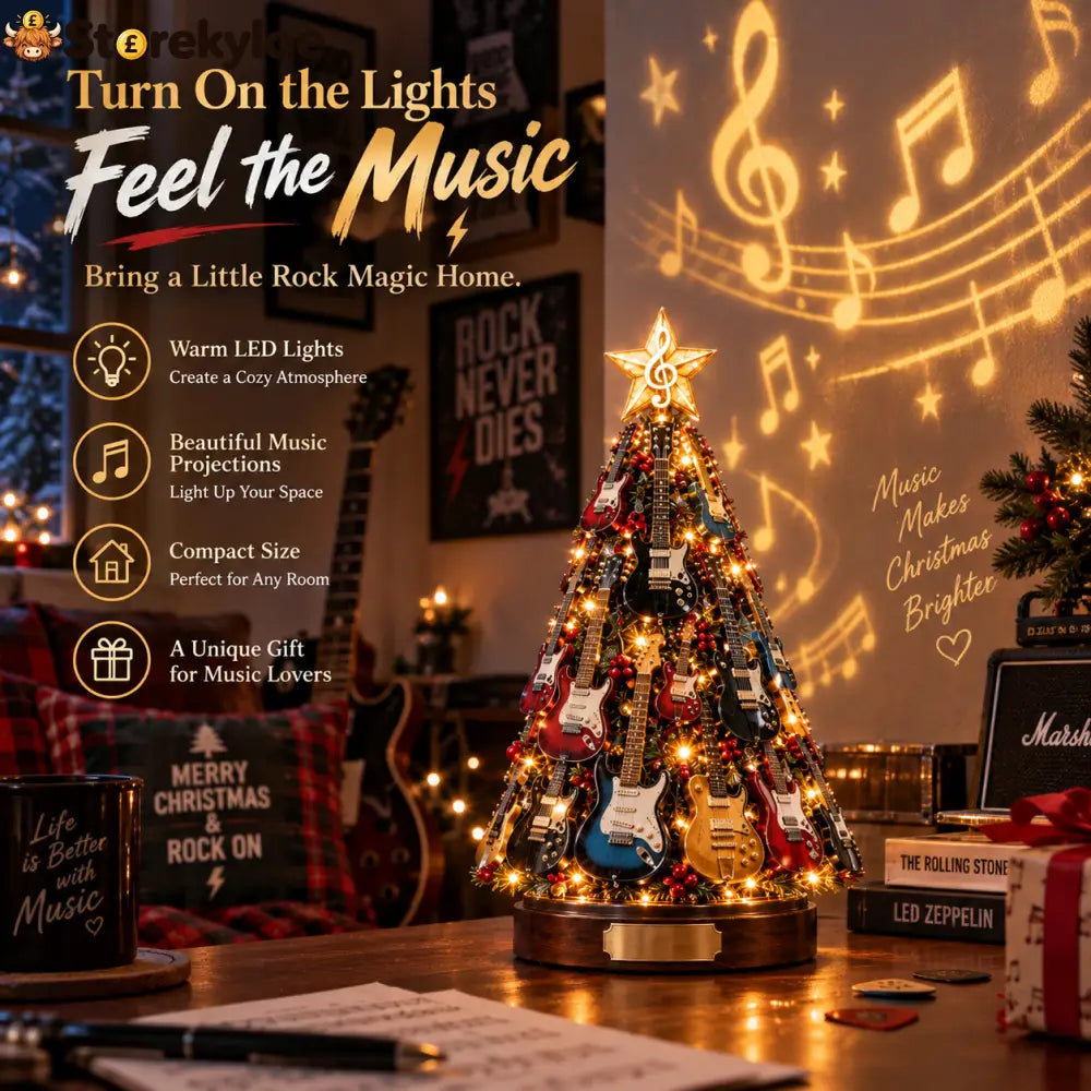 🔥 Last Day 50% OFF 🎸 Musical Guitar Christmas Tree Light - 🎸 Electric Guitar Edition