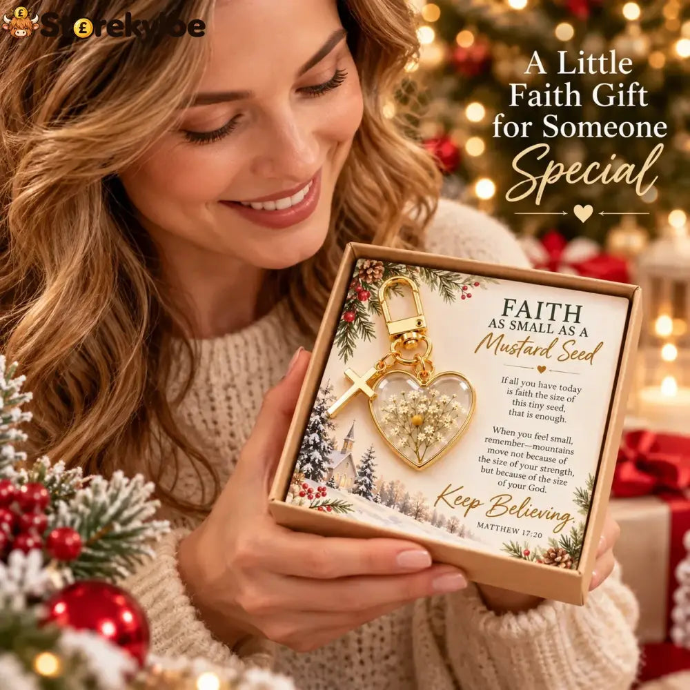 ⏳ Last Day 50% OFF –✝️ Mustard Seed Faith Keychain, Keep Believing
