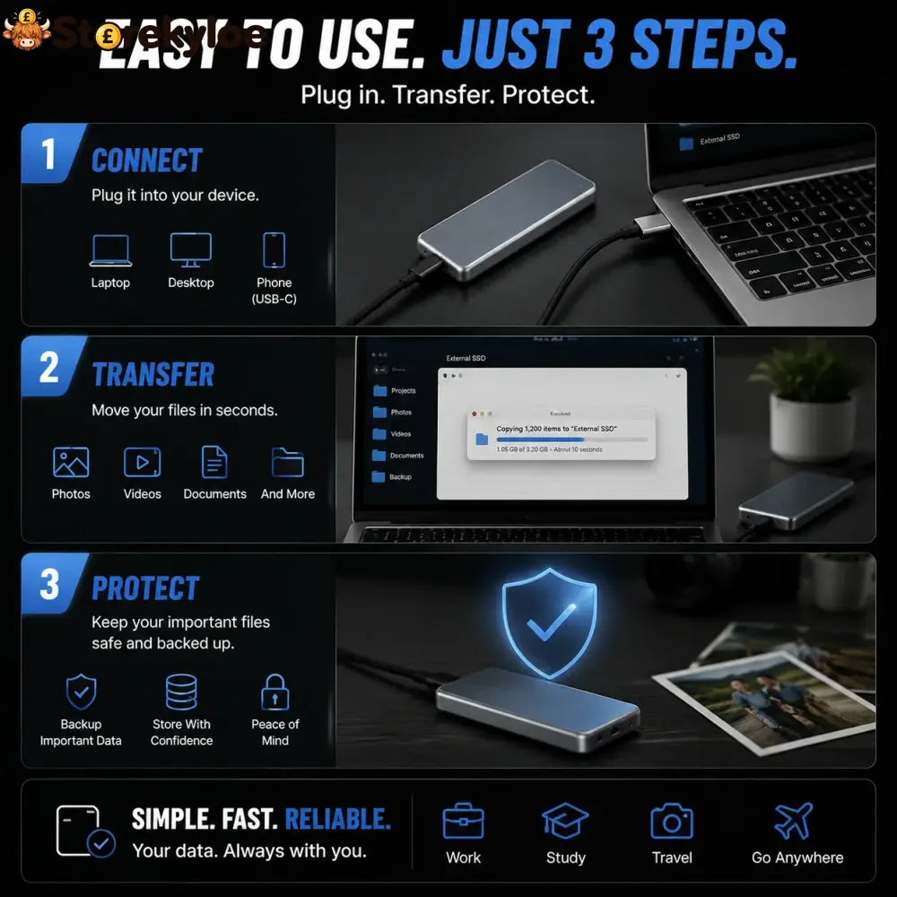 🔥 LAST DAY 50% OFF-Portable External SSD – Protect Your Photos Videos & Important Files