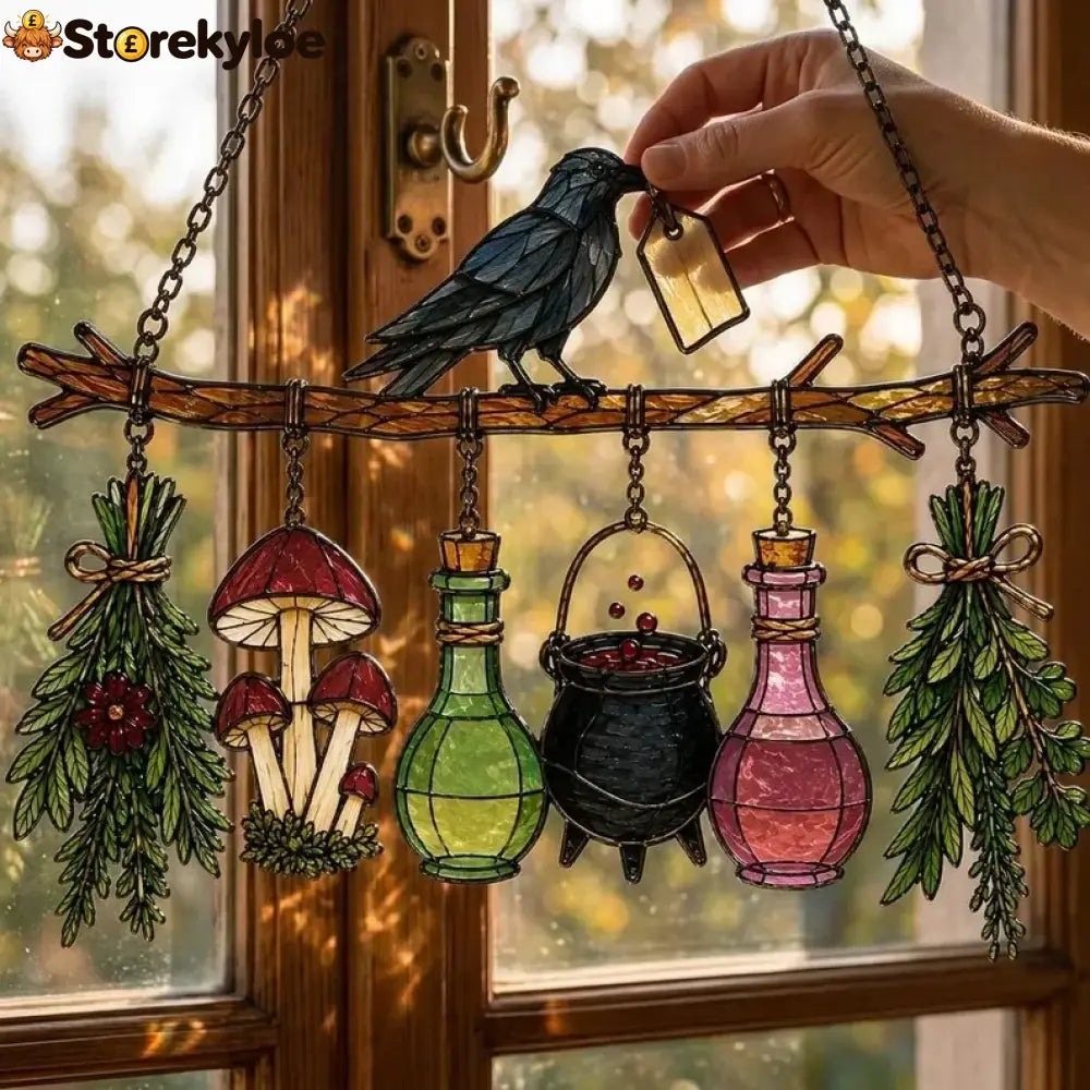 🔥last Day 50% Off – 🖤 🐦‍⬛raven Witch Suncatcher(✨buy 2 Free Shipping)