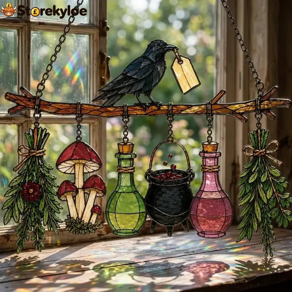 🔥last Day 50% Off – 🖤 🐦‍⬛raven Witch Suncatcher(✨buy 2 Free Shipping)
