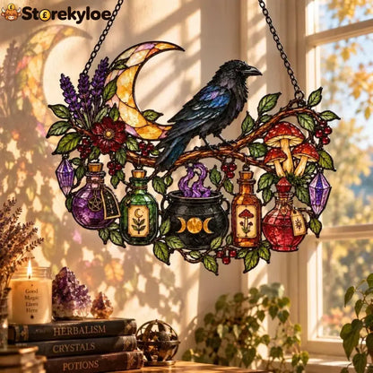🔥last Day 50% Off – 🖤 🐦‍⬛raven Witch Suncatcher(✨buy 2 Free Shipping) - 🌙Raven Moon Apothecary