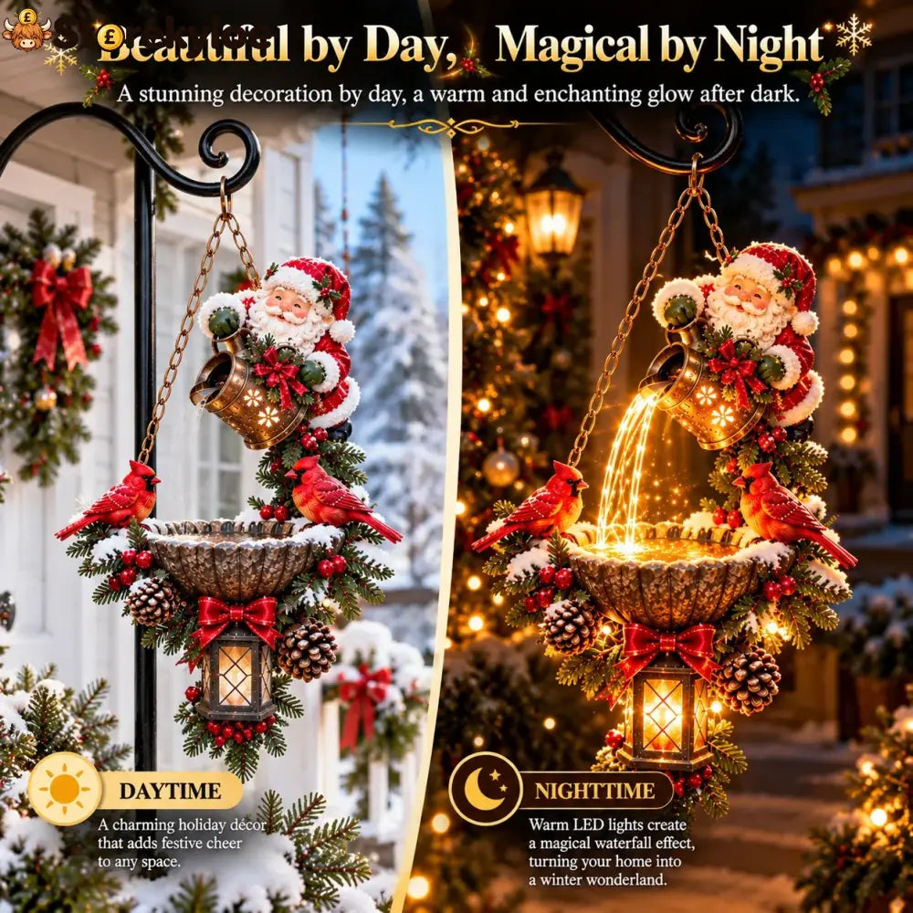 🔥Last Day 50% OFF-🎄 Santa’s Magical Light Pour – Cardinal Christmas Hanging Garden Lantern