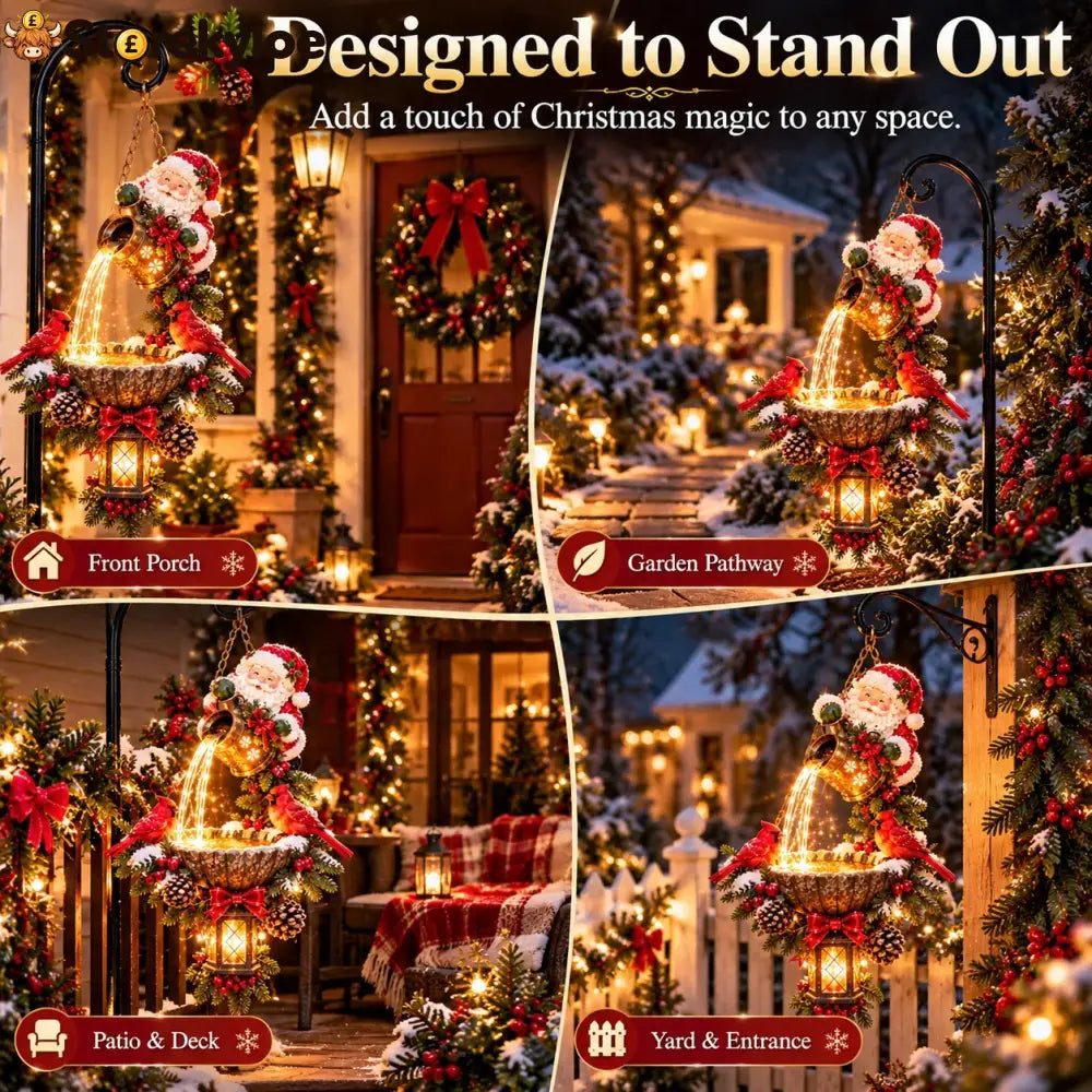 🔥Last Day 50% OFF-🎄 Santa’s Magical Light Pour – Cardinal Christmas Hanging Garden Lantern