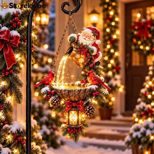 🔥Last Day 50% OFF-🎄 Santa’s Magical Light Pour – Cardinal Christmas Hanging Garden Lantern - 🎅 Santa