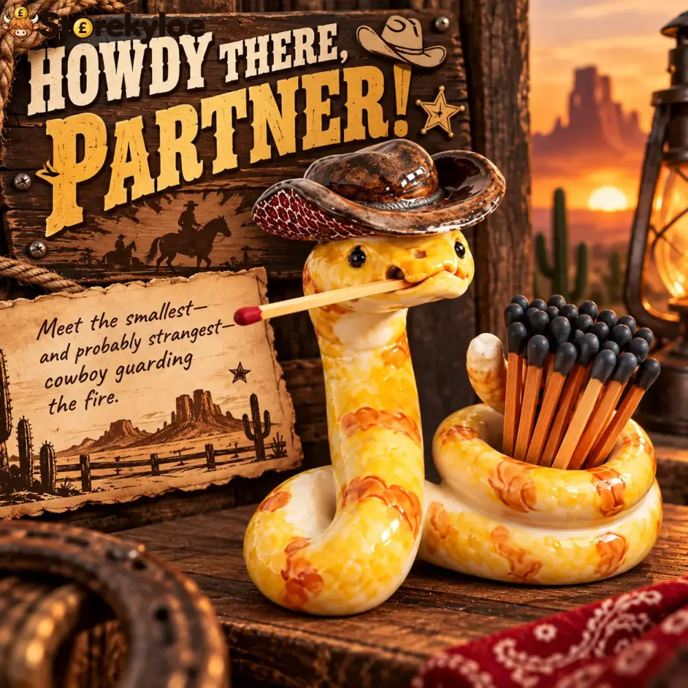 🔥LAST DAY 50% OFF🤠The Cowboy Rattler – Funny Western Match Holder🐍🔥 - 🐍 Snake Matchbox - 1 Pack
