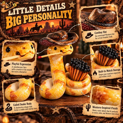 🔥LAST DAY 50% OFF🤠The Cowboy Rattler – Funny Western Match Holder🐍🔥 - 🐍 Snake Matchbox - 1 Pack
