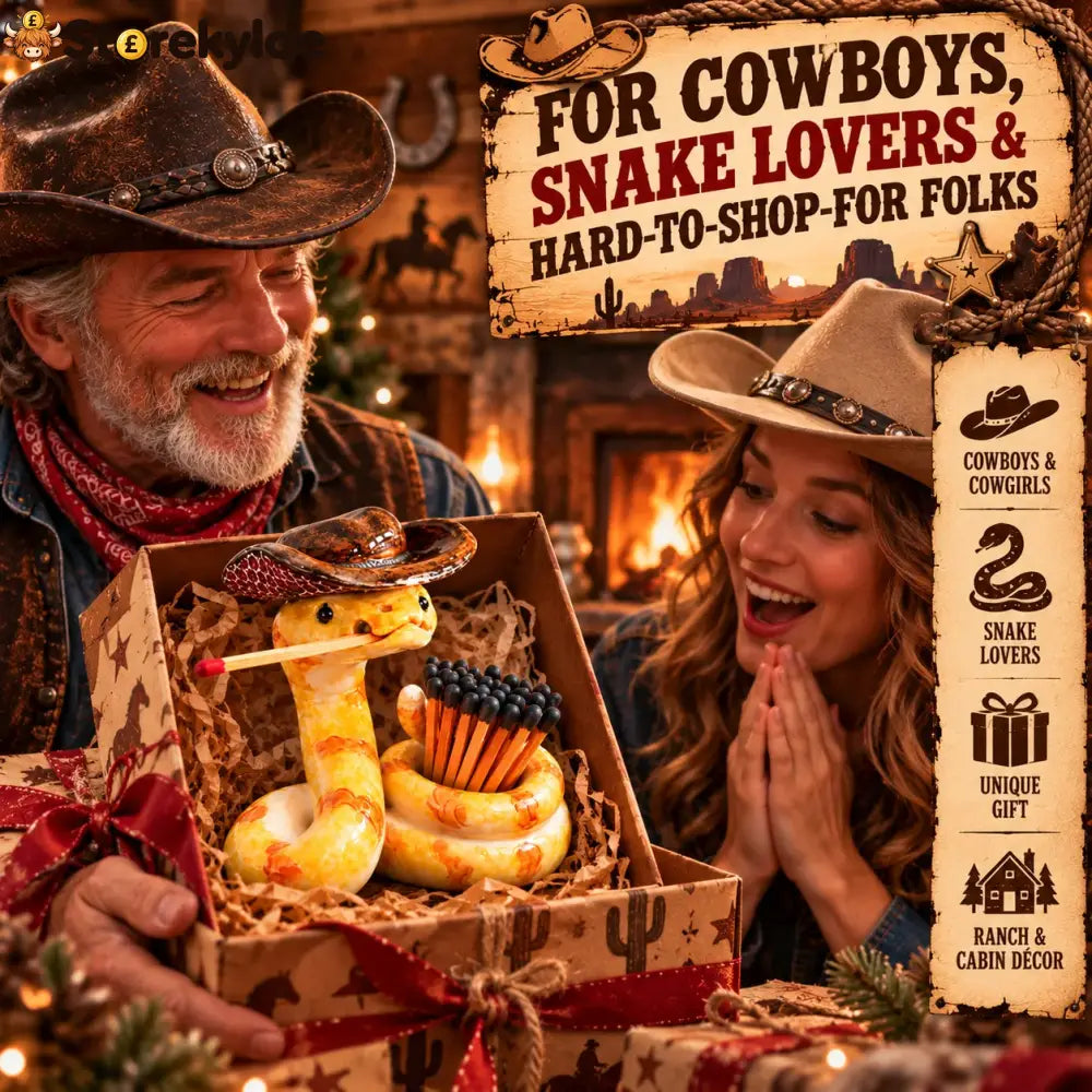 🔥LAST DAY 50% OFF🤠The Cowboy Rattler – Funny Western Match Holder🐍🔥 - 🐍 Snake Matchbox - 1 Pack