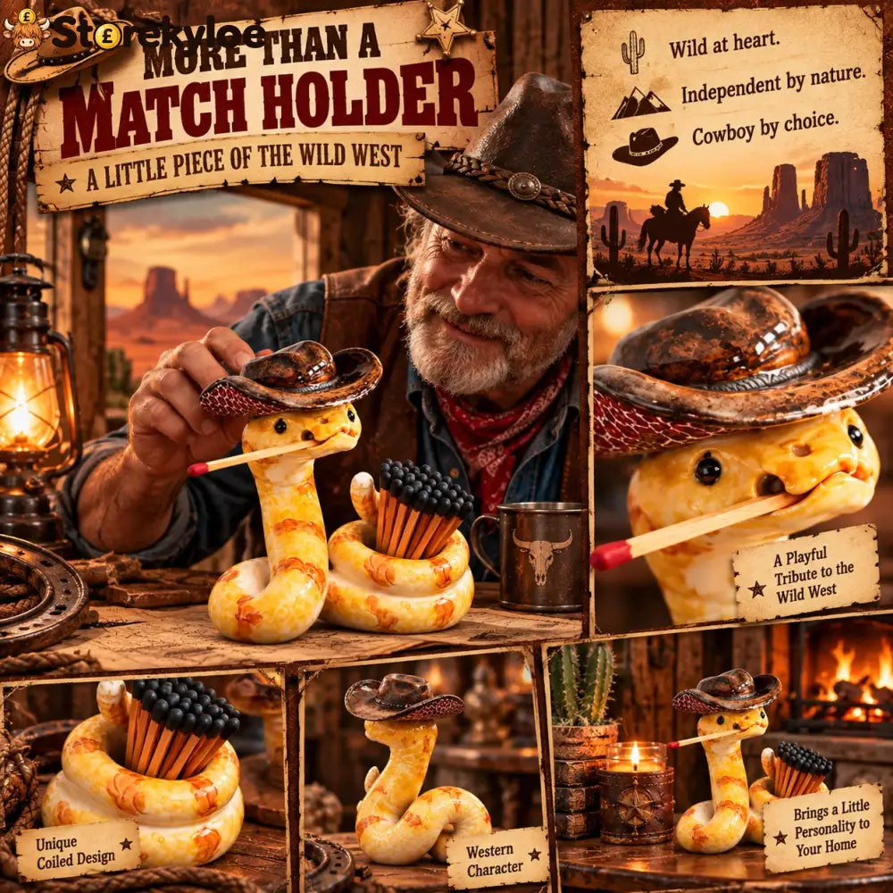 🔥LAST DAY 50% OFF🤠The Cowboy Rattler – Funny Western Match Holder🐍🔥 - 🐍 Snake Matchbox - 1 Pack