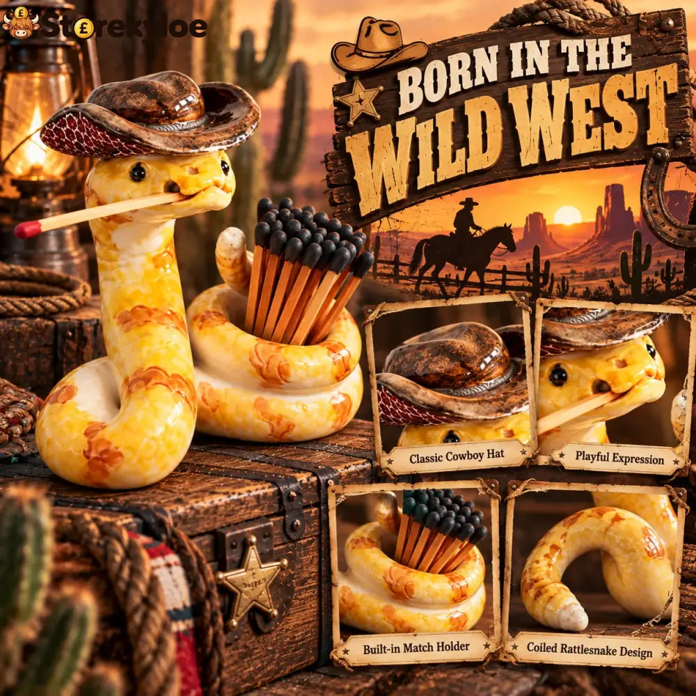 🔥LAST DAY 50% OFF🤠The Cowboy Rattler – Funny Western Match Holder🐍🔥 - 🐍 Snake Matchbox - 1 Pack