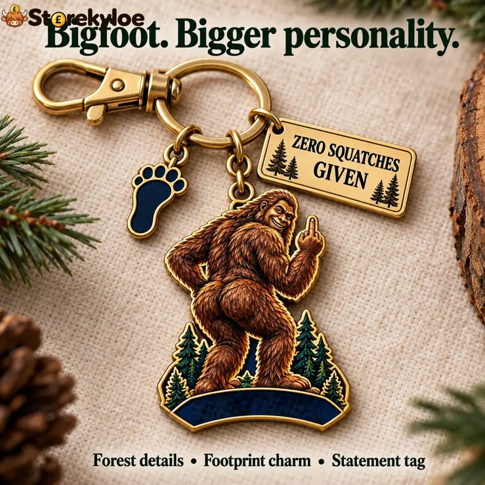 🔥Last Day 50% OFF ’To My Favorite Weirdo’ Funny Bigfoot Keychain & Gift Card Set 🌲🍑 - Sassy Gag Gift for Best Friends
