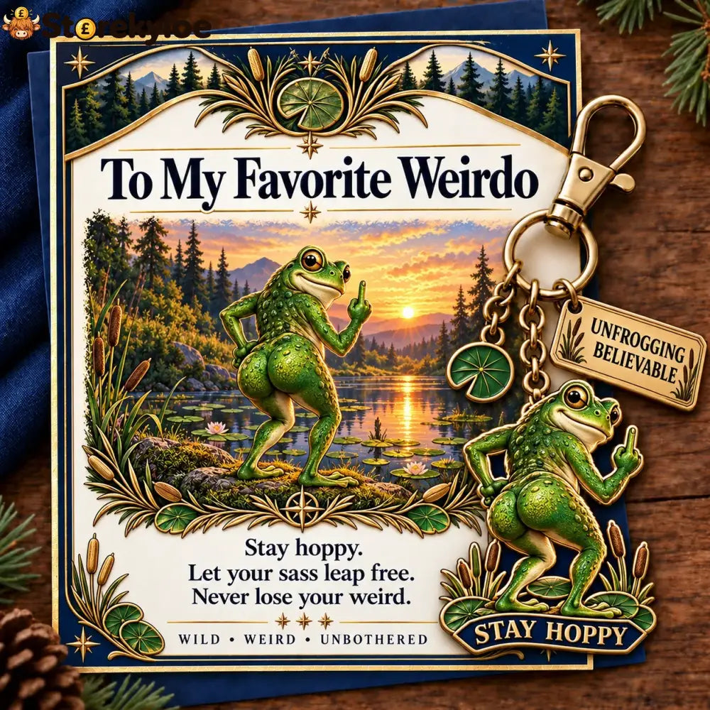 🔥Last Day 50% OFF ’To My Favorite Weirdo’ Funny Bigfoot Keychain & Gift Card Set 🌲🍑 - Sassy Gag Gift for Best Friends
