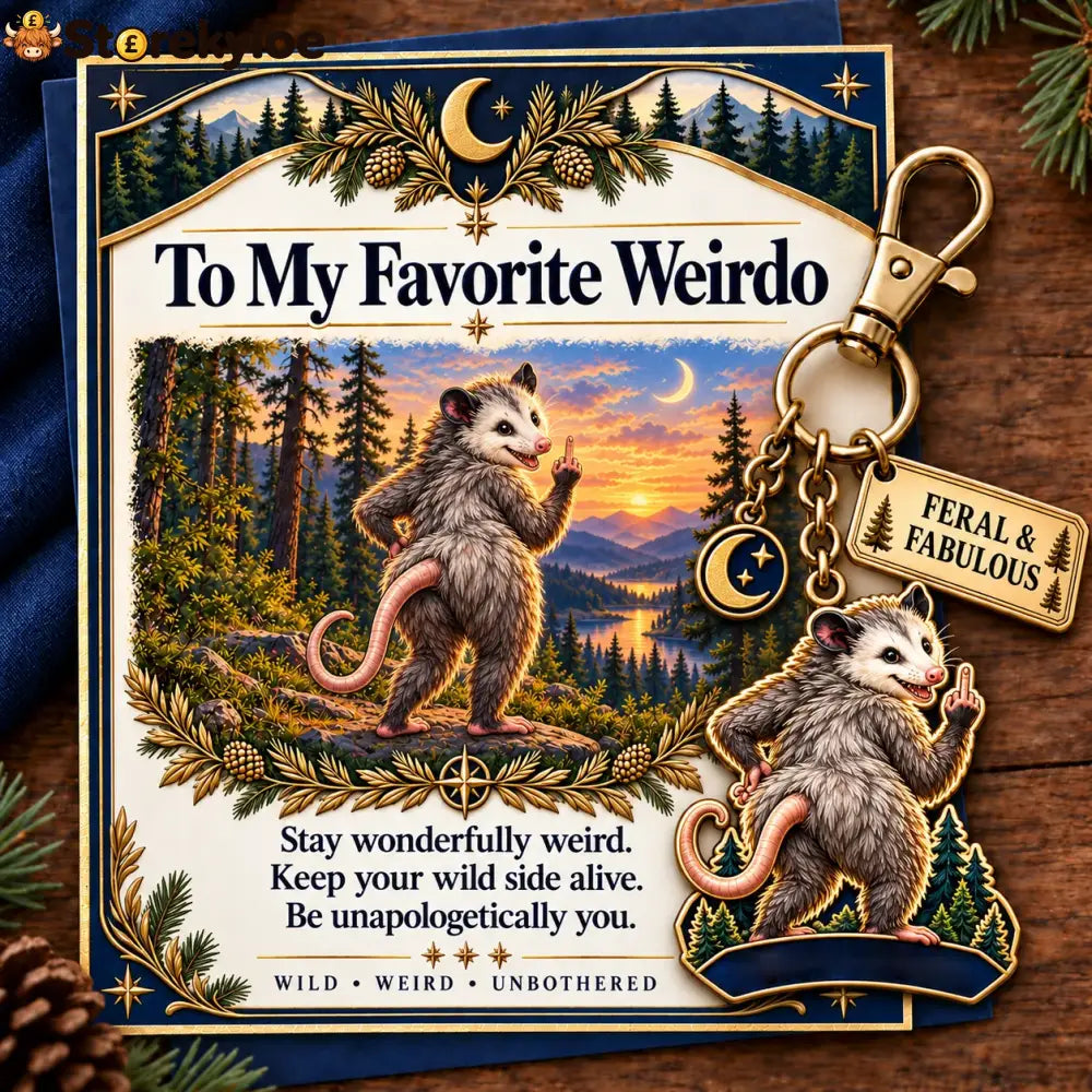 🔥Last Day 50% OFF ’To My Favorite Weirdo’ Funny Bigfoot Keychain & Gift Card Set 🌲🍑 - Sassy Gag Gift for Best Friends