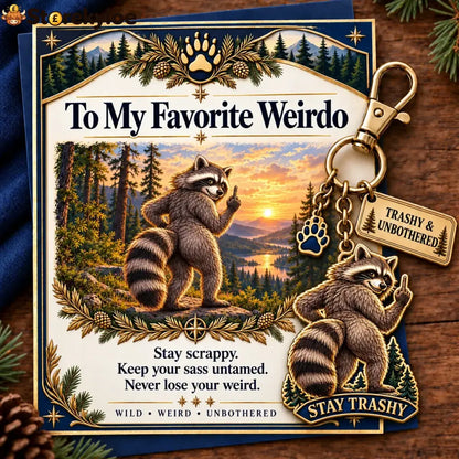 🔥Last Day 50% OFF ’To My Favorite Weirdo’ Funny Bigfoot Keychain & Gift Card Set 🌲🍑 - Sassy Gag Gift for Best Friends