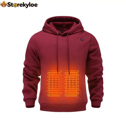 LAST DAY 50% OFF - 🎁 Unisex Heated Hoodie - Red / S