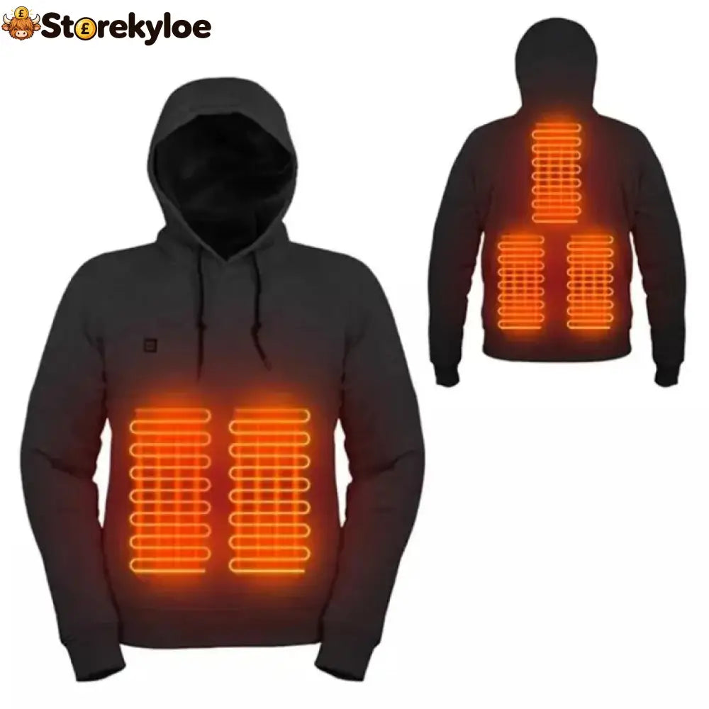 LAST DAY 50% OFF - 🎁 Unisex Heated Hoodie - Black / S