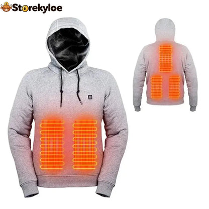 LAST DAY 50% OFF - 🎁 Unisex Heated Hoodie - Grey / S