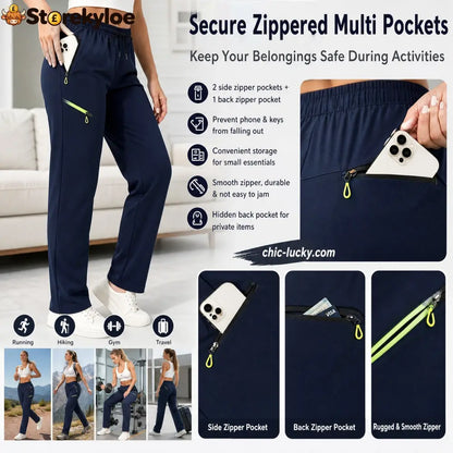 🔥LAST DAY SALE 50% OFF!!🔥Women’s Straight-Leg Cargo Trousers – Elastic Waist 6-Pocket Casual Pants for Work Travel &