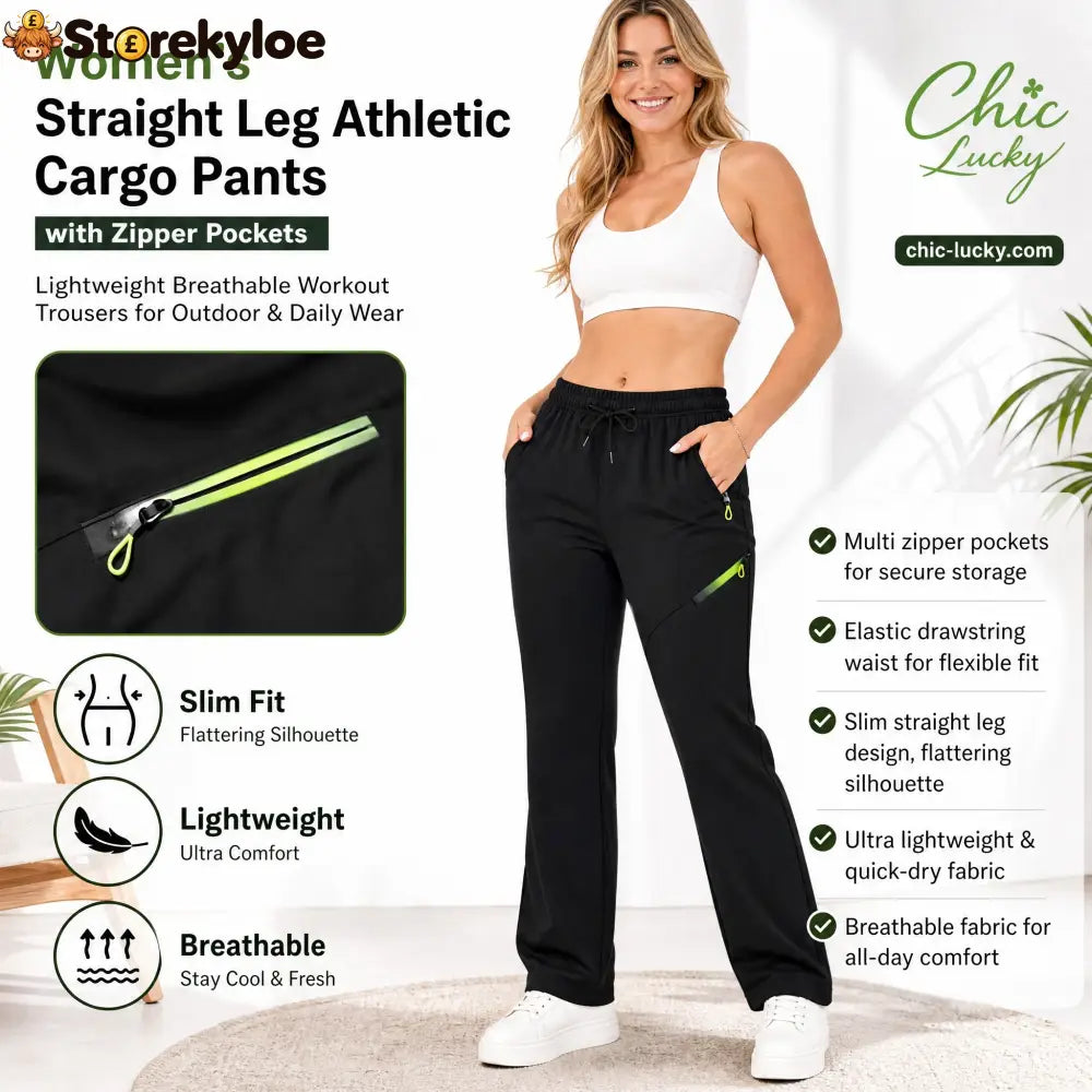 🔥LAST DAY SALE 50% OFF!!🔥Women’s Straight-Leg Cargo Trousers – Elastic Waist 6-Pocket Casual Pants for Work Travel &