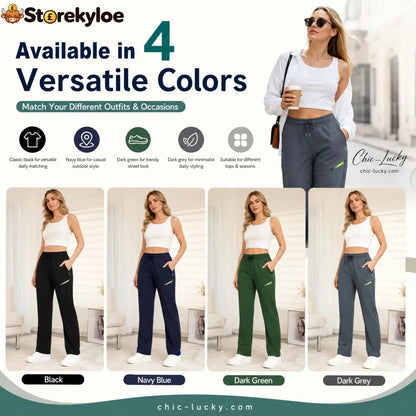 🔥LAST DAY SALE 50% OFF!!🔥Women’s Straight-Leg Cargo Trousers – Elastic Waist 6-Pocket Casual Pants for Work Travel &