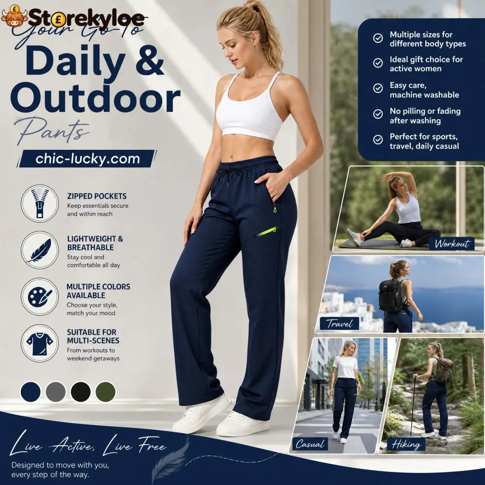 🔥LAST DAY SALE 50% OFF!!🔥Women’s Straight-Leg Cargo Trousers – Elastic Waist 6-Pocket Casual Pants for Work Travel &