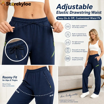 🔥LAST DAY SALE 50% OFF!!🔥Women’s Straight-Leg Cargo Trousers – Elastic Waist 6-Pocket Casual Pants for Work Travel &