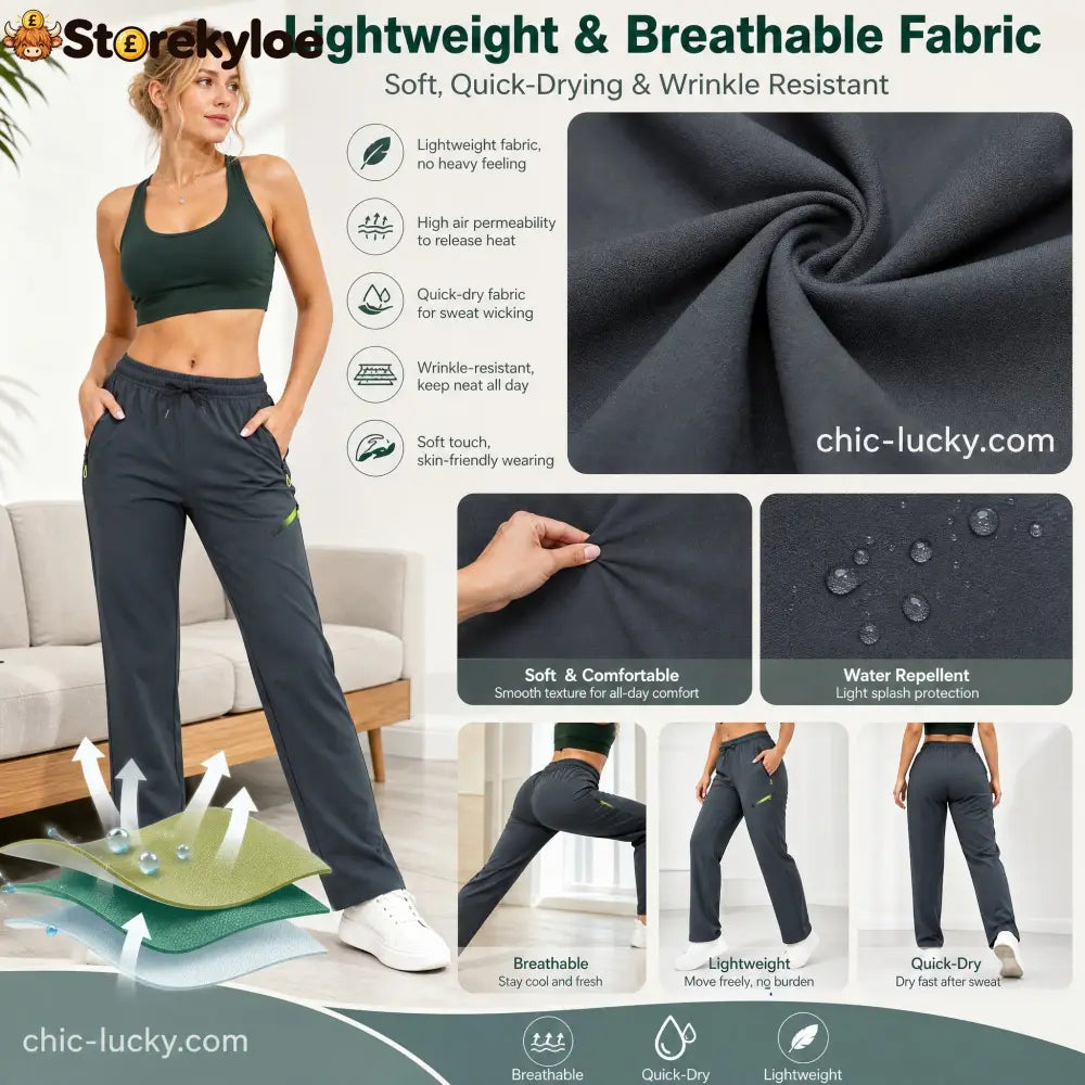 🔥LAST DAY SALE 50% OFF!!🔥Women’s Straight-Leg Cargo Trousers – Elastic Waist 6-Pocket Casual Pants for Work Travel &