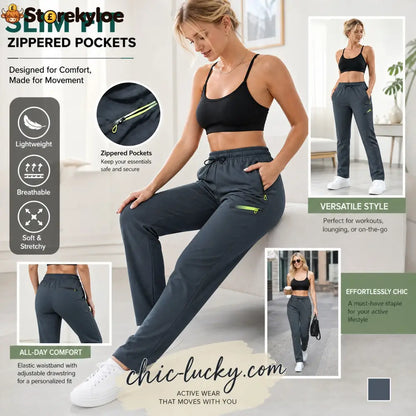 🔥LAST DAY SALE 50% OFF!!🔥Women’s Straight-Leg Cargo Trousers – Elastic Waist 6-Pocket Casual Pants for Work Travel &