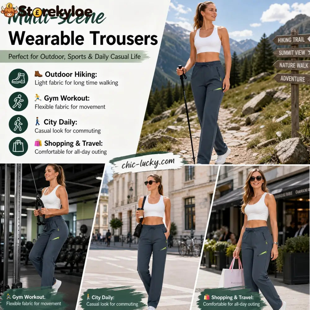 🔥LAST DAY SALE 50% OFF!!🔥Women’s Straight-Leg Cargo Trousers – Elastic Waist 6-Pocket Casual Pants for Work Travel &