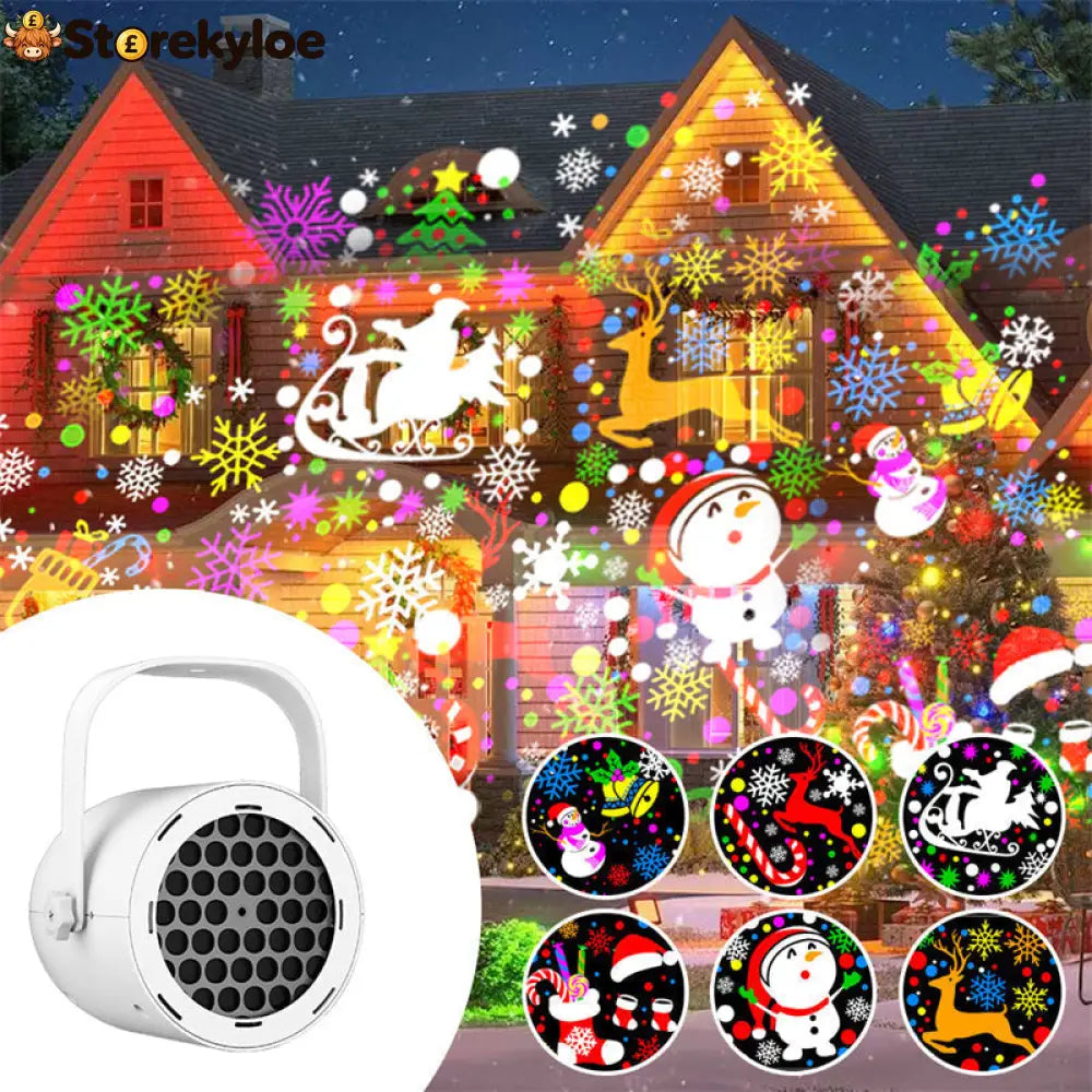 💥💥LAST DAY SALE ONLY ￡9.99!!🔥🎅【🎁Best Christmas Gift🎁】🎄16-Pattern USB Christmas Projector Light - White / 16 Patterns