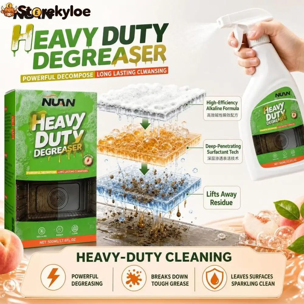 ⏳LAST DAY SALE ONLY ￡7.99!!🔥NUAN Heavy-Duty Kitchen Degreaser Spray 🧼🔥Powerful Multi-Surface Cleaner for Ovens, Hobs, Grills & Extractor Hoods