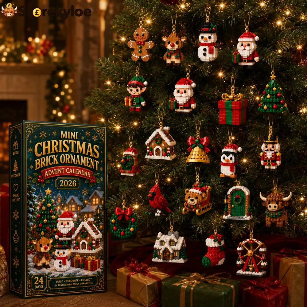 ⏳ Last Day 49% OFF – 🎄24-Day Mini Christmas Brick Ornament Advent Calendar | 24 Unique Buildable Holiday Designs with Hanging Loops for Trees, Garlands & Festive Displays 🧱