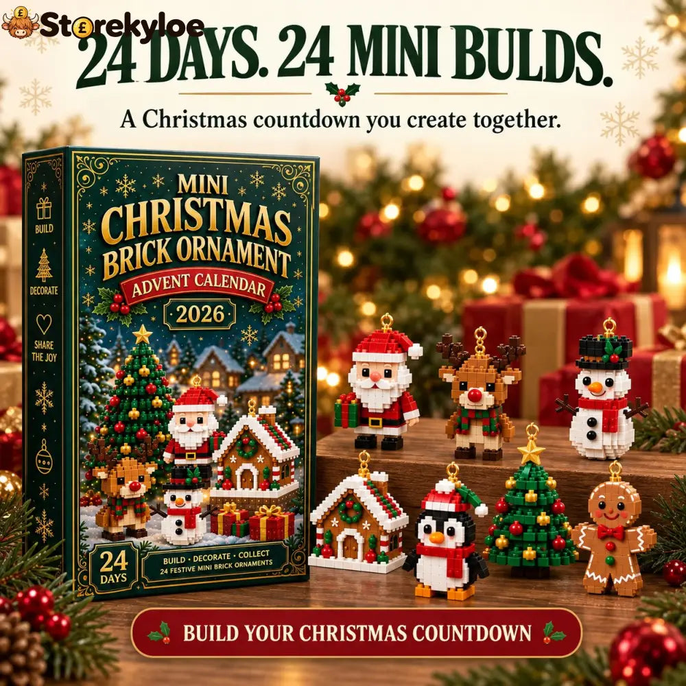 ⏳ Last Day 49% OFF – 🎄24-Day Mini Christmas Brick Ornament Advent Calendar | 24 Unique Buildable Holiday Designs with Hanging Loops for Trees, Garlands & Festive Displays 🧱