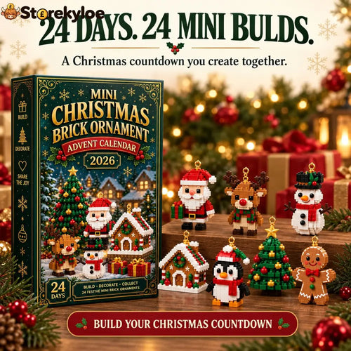 ⏳ Last Day 49% OFF – 🎄24-Day Mini Christmas Brick Ornament Advent Calendar | 24 Unique Buildable Holiday Designs with Hanging Loops for Trees, Garlands & Festive Displays 🧱