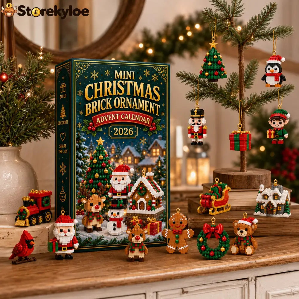 ⏳ Last Day 49% OFF – 🎄24-Day Mini Christmas Brick Ornament Advent Calendar | 24 Unique Buildable Holiday Designs with Hanging Loops for Trees, Garlands & Festive Displays 🧱