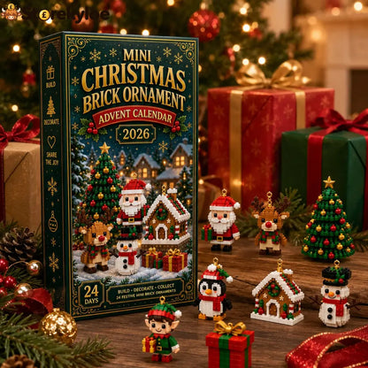 ⏳ Last Day 49% OFF – 🎄24-Day Mini Christmas Brick Ornament Advent Calendar | 24 Unique Buildable Holiday Designs with Hanging Loops for Trees, Garlands & Festive Displays 🧱