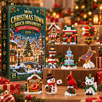⏳ Last day to save 49% – 🎄 Mini Christmas Town Brick Ornament Advent Calendar | 24 unique festive buildable town‑themed