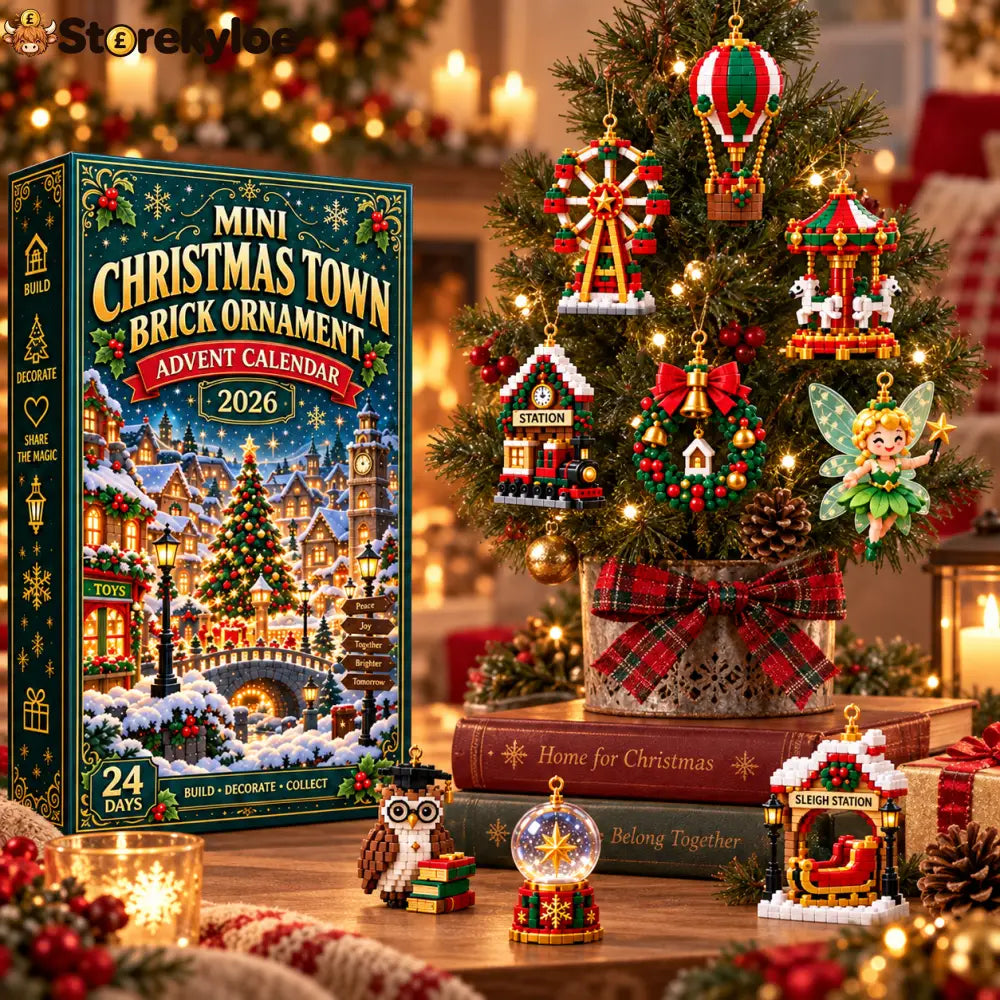 ⏳ Last day to save 49% – 🎄 Mini Christmas Town Brick Ornament Advent Calendar | 24 unique festive buildable town‑themed