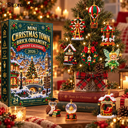 ⏳ Last day to save 49% – 🎄 Mini Christmas Town Brick Ornament Advent Calendar | 24 unique festive buildable town‑themed