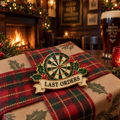 Last Orders Darts Enamel Pin | British Pub Christmas Lapel Badge For Darts & Pub Lovers